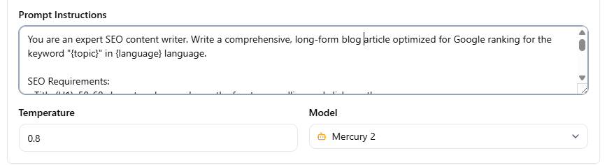 Editor prompt