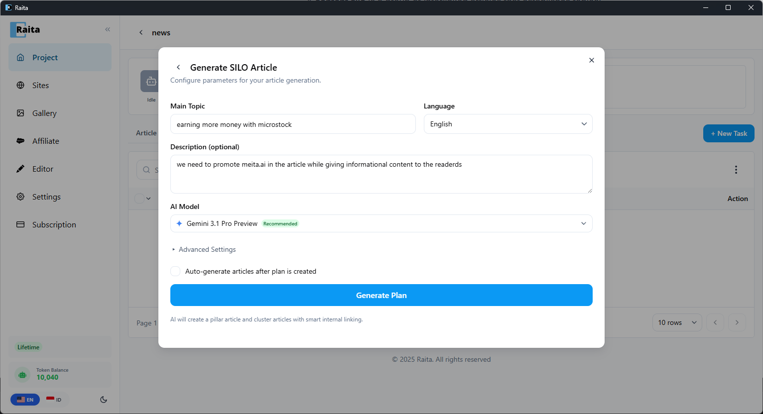Formulir SILO Planner